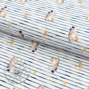 Tessuto di cotone Snoozy fabrics Friends Sleeping bear digital print