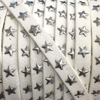 Suede cord Stars white