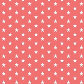 Cotton fabric Petit stars coral