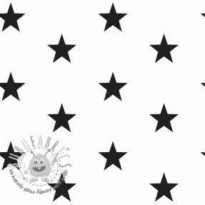 Tessuto di cotone Stars white/black