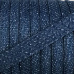 Cotton cord flat 15 mm Denim blue