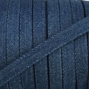 Cotton cord flat 10 mm Denim blue