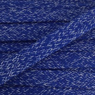 Cotton cord flat 20 mm melange cobalt