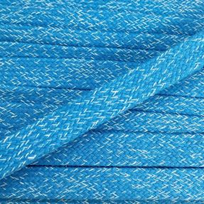 Cotton cord flat 20 mm melange aqua