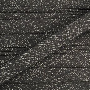 Cotton cord flat 20 mm melange anthracite