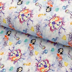 Jersey Snoozy fabrics Mermaids violet digital print