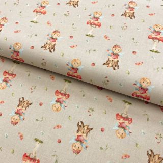 Cotton fabric Sweet elf light sand digital print