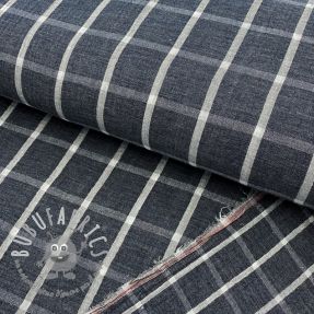 Mussola/Doppia garza Double sided Checks navy melange