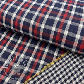 Mussola/Doppia garza Double sided Checks navy