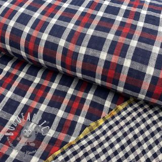 Mussola/Doppia garza Double sided Checks navy