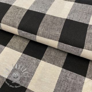 Viscosa con lino YARN DYED CHECK black