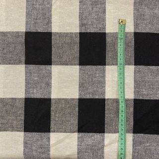 Linen viscose YARN DYED CHECK black