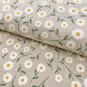 Decoration fabric Linenlook Daisy sweet field