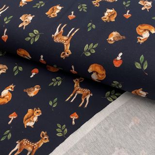 Sweat fabric Woodland navy digital print