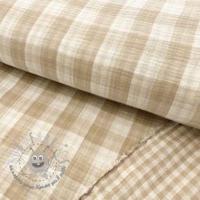 Mussola/Doppia garza Double sided CHECKS MINI beige