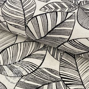 Tessuto decorativo jacquard Malia blanc noir