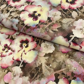 Viscose RADIANCE Viola taupe digital print