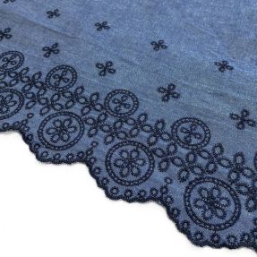 Cotton fabric JEANS Ornament embroidery