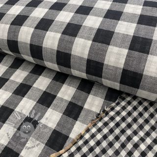 Mussola/Doppia garza Double sided CHECKS MINI black