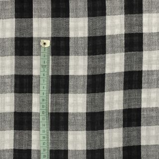 Double gauze/muslin Double sided CHECKS MINI black