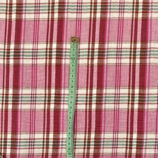 Double gauze/muslin Double sided CHECKS pink