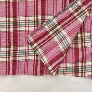 Double gauze/muslin Double sided CHECKS pink