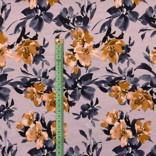 Sweat fabric Huge flowers lilac digital print