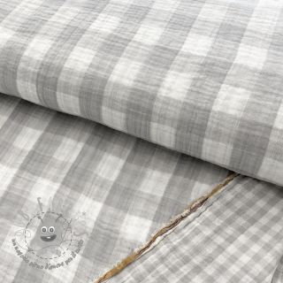 Mussola/Doppia garza Double sided CHECKS MINI grey