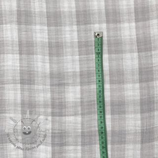 Mussola/Doppia garza Double sided CHECKS MINI grey