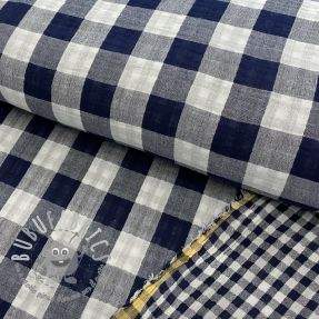 Mussola/Doppia garza Double sided CHECKS MINI navy