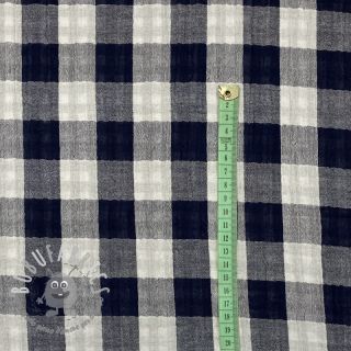 Mussola/Doppia garza Double sided CHECKS MINI navy