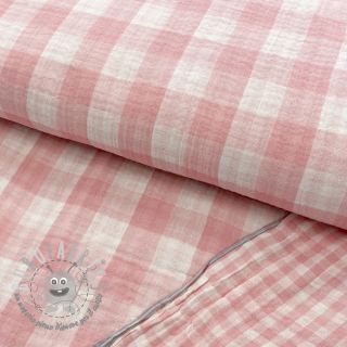 Mussola/Doppia garza Double sided CHECKS MINI old rose