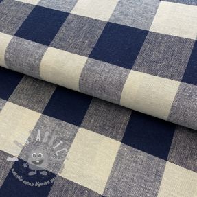 Viscosa con lino YARN DYED CHECK navy