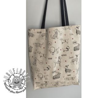 Tessuto decorativo Linenlook Sweet doggie friends