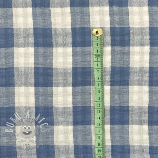 Mussola/Doppia garza Double sided CHECKS MINI indigo