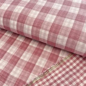 Double gauze/muslin Double sided CHECKS MINI mauve