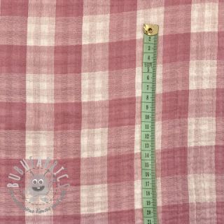 Mussola/Doppia garza Double sided CHECKS MINI mauve