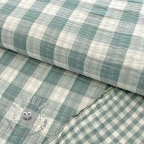 Mussola/Doppia garza Double sided CHECKS MINI green