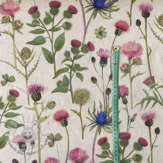 Tessuto decorativo Linenlook Scottish thistle field digital print