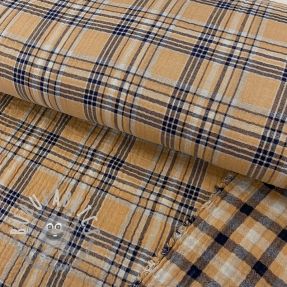 Mussola/Doppia garza Double sided CHECKS multicolour brown