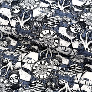 Jersey Pirate skulls blue digital print