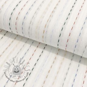 Mussola/Doppia garza Embroidery stripes white