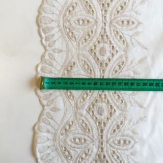 Linen viscose Daria ecru border