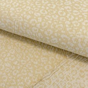 Double gauze/muslin jacquard Animal yellow ecru