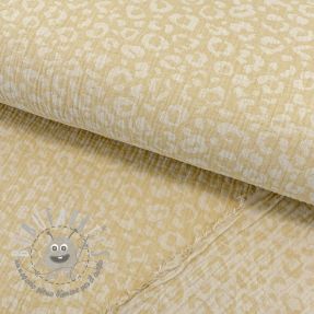 Mussola/Doppia garza jacquard Animal yellow ecru