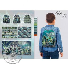 Tessuto decorativo KIDS BACKPACK Dragon crew PANEL