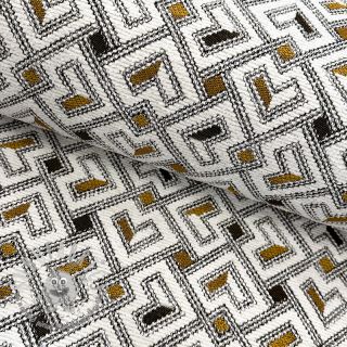 Tessuto decorativo jacquard Pagne allover jaune