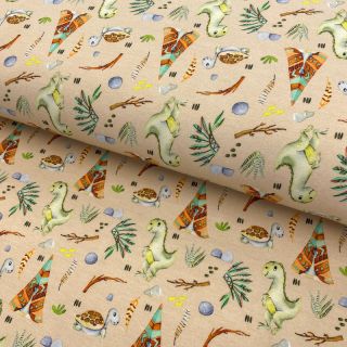 Jersey Snoozy fabrics Rex beige digital print