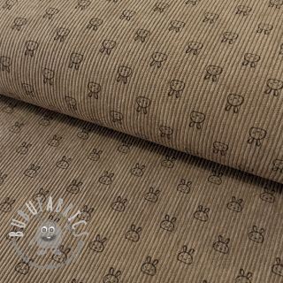 Velluto a coste STRETCH Bunny taupe