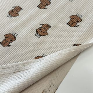 Corduroy STRETCH Dog off white